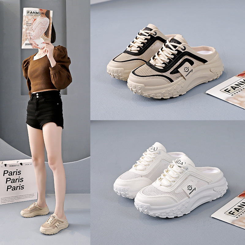 【35-40】Sandale noi din plasă 2025, papuci casual pentru femei, slip-on-uri de vară, pantofi leneși și pantofi sport