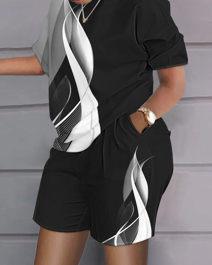 😍 Costum casual de vară pentru femei (top + pantaloni scurți)