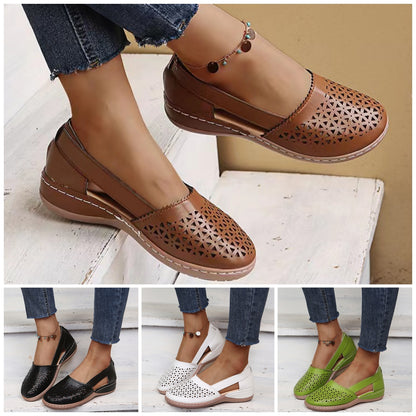 【35-43】2025 New Hollow Sandals Pantofi de damă cu pană Baotou de mărime mare