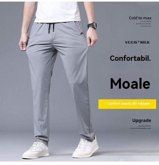 【40-115 kg】🔥Pantaloni elastici din mătase glacială pentru bărbați, noi vara 2025