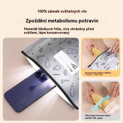 🥩【60 kusů】Sáček z hliníkové fólie potravinářské kvality se zipem pro zachování čerstvosti, vhodný do domácí lednice