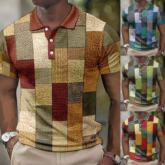 💥👕【S-5XL】2025 Camasa POLO casual pentru barbati cu model geometric 4031210